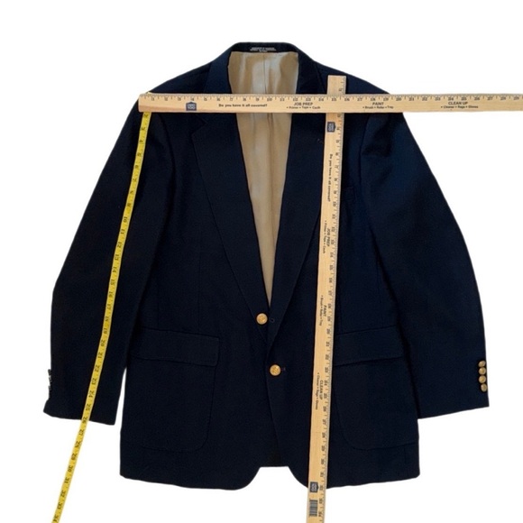 Johnny Bench MVP Collection Men’s Navy Blazer 42L Gold Crest Buttons Sport Coat - Picture 11 of 13